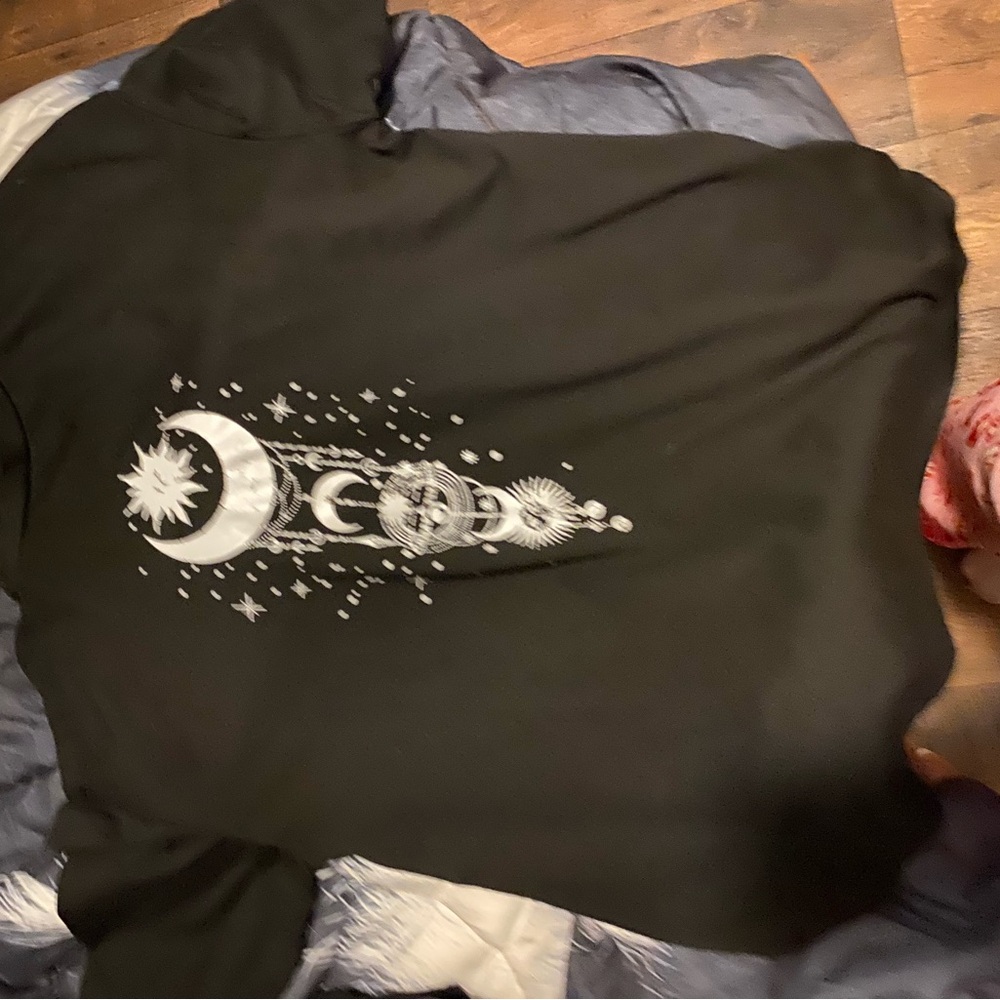 Black Hoodie with Celestial Design